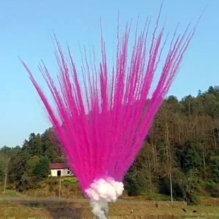 Розовый веерный салют 100 залпов