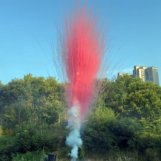 Розовый веерный салют Лапша 7 залпов