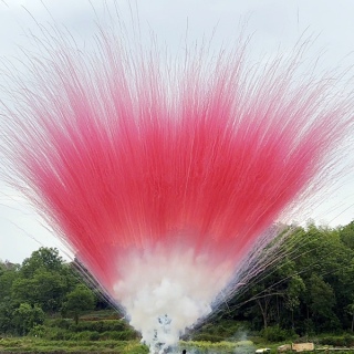 Розовый дневной салют Лапша 50 залпов